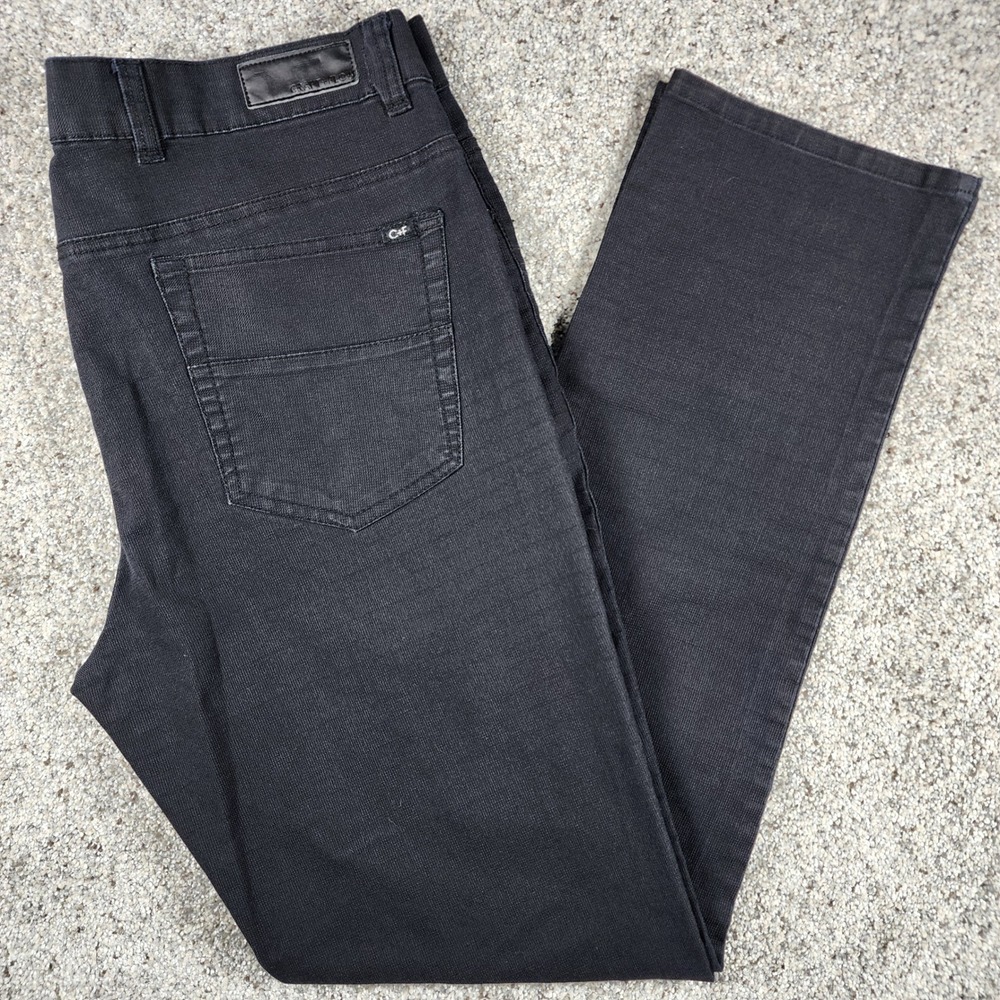 Craft + Flow Pants Mens 34x32 Straight Leg Textured Charcoal Black Excellent